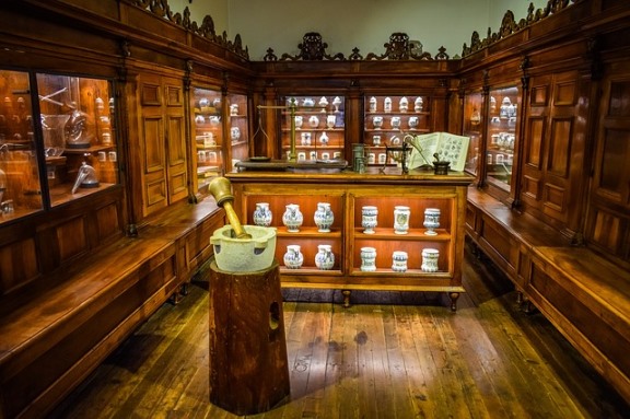 section of New Orleans pharmacy museum 